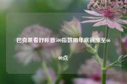 巴克莱看好标普500指数明年底前涨至6600点