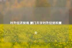 对外经济贸易 厦门大学对外经贸和厦大